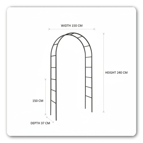 Pergola Ogrodowa Metalowa Tarasowa 240x150 cm Czarna