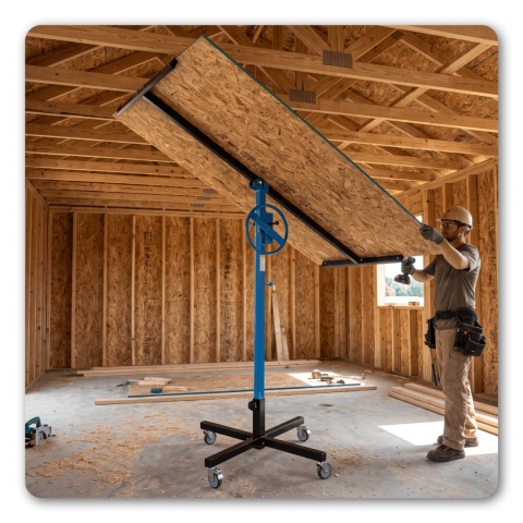 Podnośnik do płyt GK OSB karton gips 170-290 cm 40 kg pochylany Regulowany