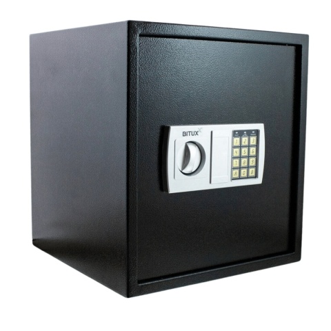 Sejf Elektroniczny Szyfrowy 48L Czarny Na Klucz Dom Biuro Solidny
