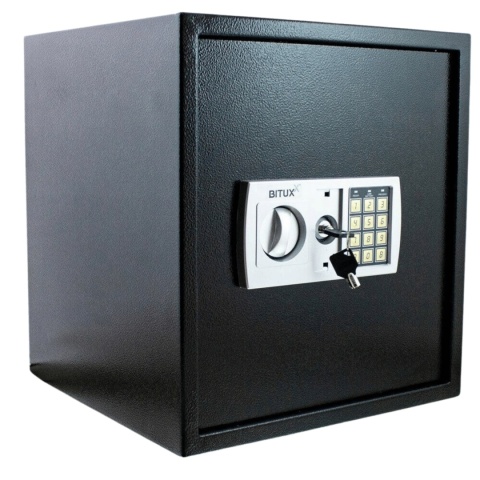 Sejf Elektroniczny Szyfrowy 48L Czarny Na Klucz Dom Biuro Solidny