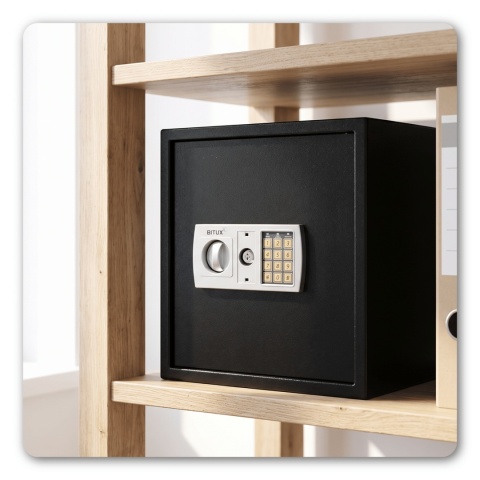 Sejf Elektroniczny Szyfrowy 48L Czarny Na Klucz Dom Biuro Solidny