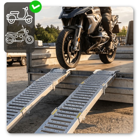 Składane Rampy Najazdowe Stalowe 200 cm 250 kg/szt (1100 kg) komplet ramp