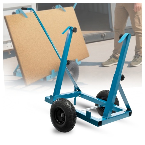 Wózek transportowy do płyt 200 kg Regulowany Stalowy Pneumatyczne Koła