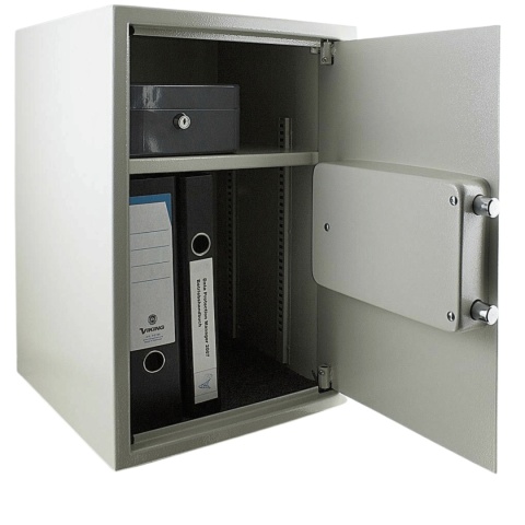 sejf elektroniczny 52cm jasnoszary domowy zamek szyfrowy klucz awaryjny
