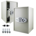 sejf elektroniczny 52cm jasnoszary domowy zamek szyfrowy klucz awaryjny