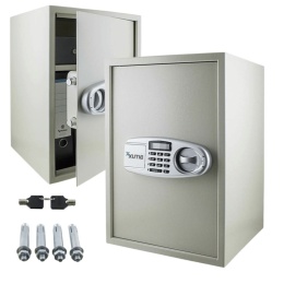 sejf elektroniczny 52cm jasnoszary domowy zamek szyfrowy klucz awaryjny